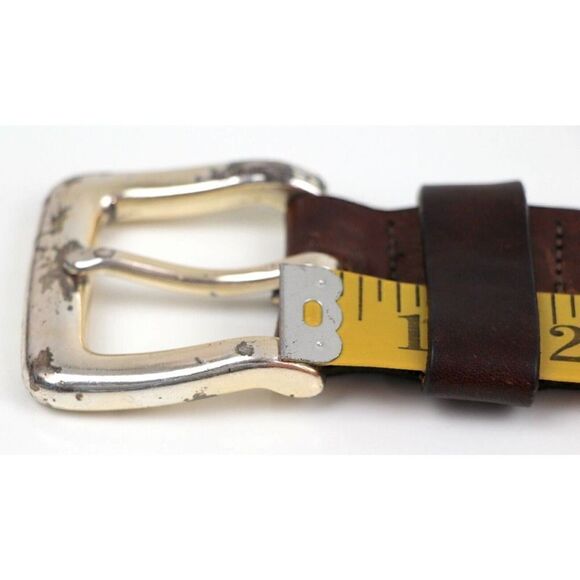 HONEST SADDLE BROWN GENUINE LEATHER 1 3/8"Wd DRESS CASUAL MEN'S BELT Sz 34 (M28 - Picture 10 of 14